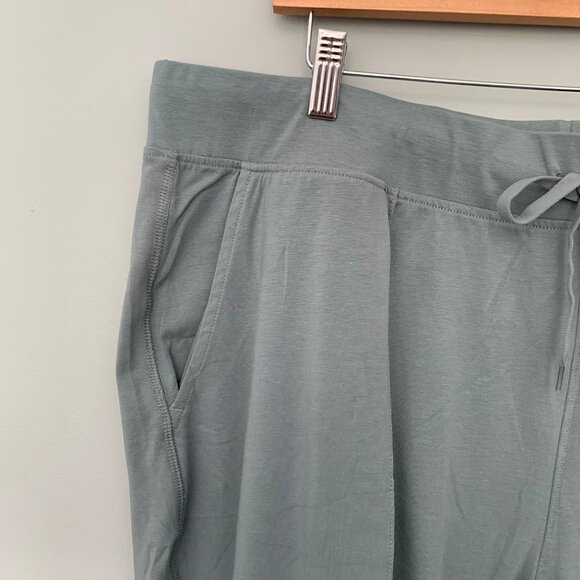NEW RBX cotton stretch pale green pull on elastic waist pintuck bootcut pants - Picture 2 of 10
